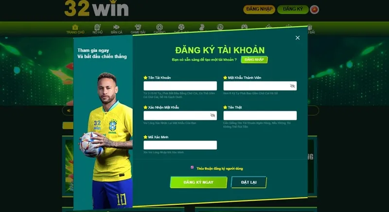 hướng dẫn đăng ký tài khoản 32win33